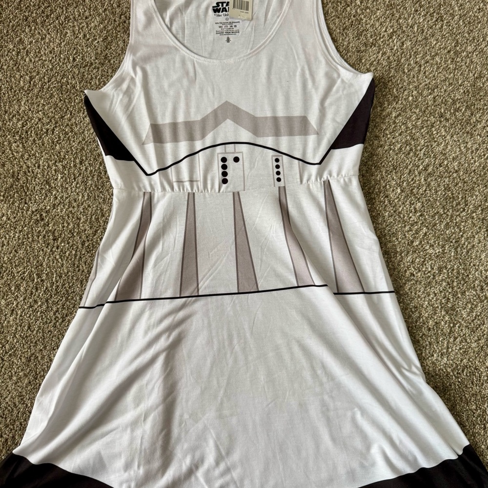 Star Wars White and Black Sleeveless Dress